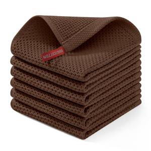 lot 2242 image: Homaxy 100% Cotton Waffle Weave Dishcloths 6-Pack, Coffee