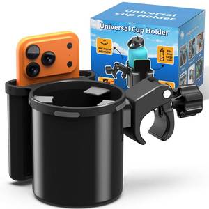 lot 2259 image: Seaperk Clamp-On Cup & Phone Holder 12-40oz Stroller Walker Wheelchair