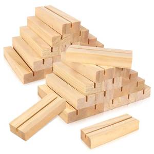 lot 2260 image: ISUSSER 30 Pcs Wood Table Number Stands 3.9 x 1.4 Inch Place Card Holders