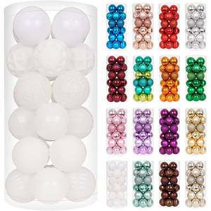 lot 2284 image: XmasExp 24 Ct White Shatterproof Christmas Ball Ornaments 1.57 In