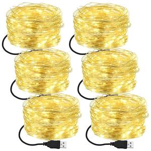 lot 2288 image: Luboyear 6 Pack USB Fairy String Lights 6.56Ft 20 LED Warm White