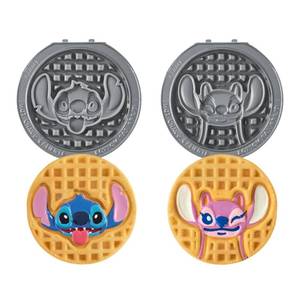 lot 2289 image: Dash MultiMaker Mini Replacement Waffle Plates 4-Inch 2-Pack Stitch & Angel