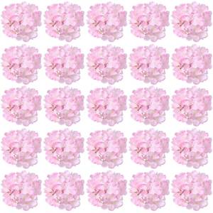 lot 5614 image: FagusHome Silk Hydrangea Heads Artificial Flowers 30 Pcs 7 Inch Light Pink