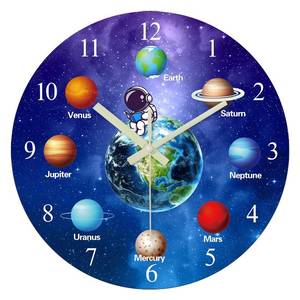 lot 5632 image: Constantplanet 12 Inch Blue Glow in the Dark Wall Clock