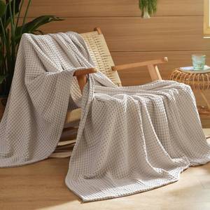 lot 5633 image: Bedsure 100% Cotton Waffle Blanket Throw XL Linen