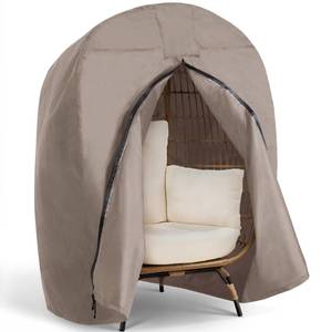 lot 5669 image: SUNCREAT Egg Chair Cover Patio Rain Cover Medium Brown