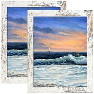 lot 5690 image: LUCKYLIFE Picture Frame 8x10 Distressed White 2 Pack