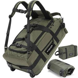lot 5702 image: Stover Carry-On Rolling Duffel Bag 45L U-Zip Green