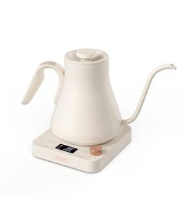 lot 5703 image: Epeios Gooseneck Electric Kettle with Temp Control 0.9L 1200W Cream White