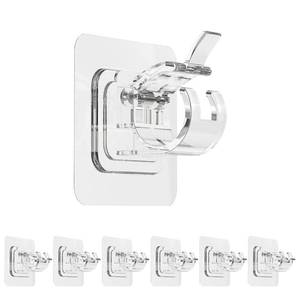 lot 6133 image: 6 Pack Adhesive Curtain Rod Holders No Drill Fits 0.5 to 1.2 Inch Rods