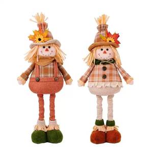 lot 6135 image: Kumeto Standing Scarecrow Figurine 22-Inch Fall Thanksgiving Decor