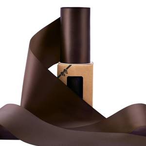 lot 6155 image: QIANF Double Face Satin Ribbon 4 Inch Brown 10 Yards