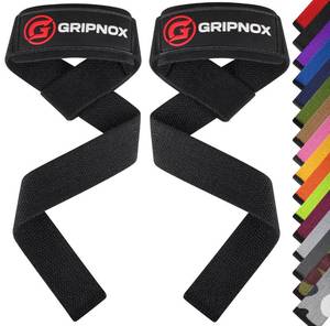 lot 6158 image: GRIPNOX Lifting Straps Cotton Neoprene 0.197in Padding 23.6in Black
