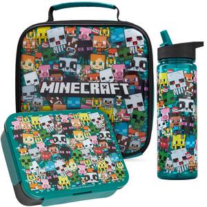 lot 6163 image: Get Trend Minecraft Insulated Lunch Bag Set with Bento Box and Water Bottle