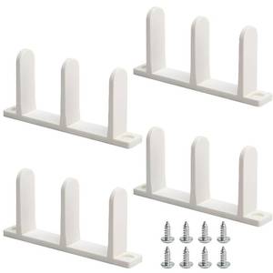 lot 6164 image: GINING Closet Door Floor Guide for 1-38 Inch Thick Doors, White, 4 Pack