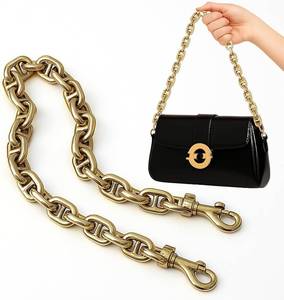 lot 6171 image: AIERSA Vintage Gold Purse Chain 18 Inch Chunky Handbag Strap