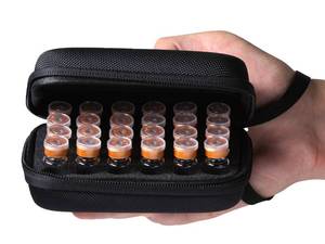 lot 6174 image: Moyite Peptide Vial Storage Case 24 Slots For 1ml-3ml Vials, Black