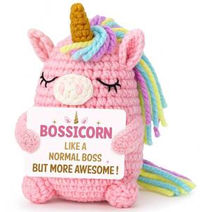 lot 6176 image: WelDesine Handmade Crochet Unicorn Plush Bossicorn