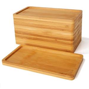 lot 6191 image: DIRBUY 10 Pack Mini Bamboo Display Trays 7 x 3.4 Inch