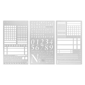 lot 6201 image: Planner Stencils 3-Pack Reusable Bullet Journal Stencils 4 x 7 Inch