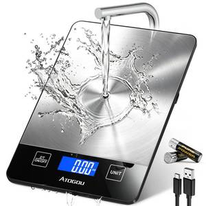 lot 6205 image: Atogou Rechargeable Digital Food Scale 33lb Kitchen Scale