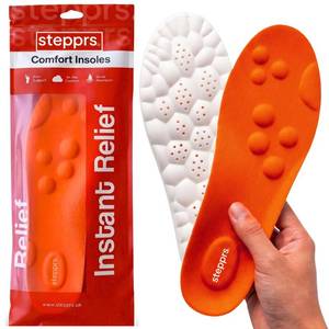 lot 6209 image: Stepprs Memory Foam Shoe Insoles for Men and Women, Orange, Mens 8-13.5