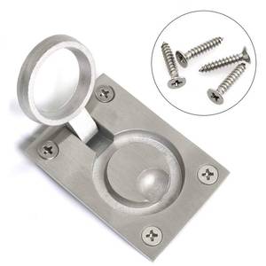 lot 6212 image: Lind Kitchen Recessed Flush Pull Ring Handle 2.5 x 1.8 Inch 304 Stainless Steel