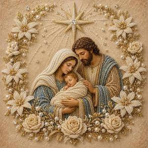 lot 6229 image: 5D DIY Jesus Pearl Art Kit Religious Wall Art Model B