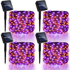 lot 6255 image: Danhh Halloween Solar Fairy Lights Orange Purple 131 FT 400 LED 4 Pack