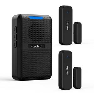 lot 6257 image: STECHRO Wireless Door Chime Kit, Magnetic Door Sensor, 600Ft Range, 62 Chimes
