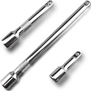 lot 6268 image: Resze 3 Pc 12 Inch Drive Socket Extension Bar Set 3, 5, 10 Inch Silver