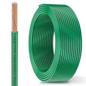lot 6293 image: MEIHUIJI THHN THWN-2 Wire 8 AWG 25 FT Green Copper Ground Wire