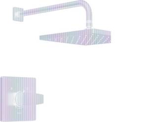 lot 7739 image: Delta Modern Square Rain Shower Faucet Trim Kit Brushed Nickel T14268-SP-PP(missing multiple pieces)  Retail $499