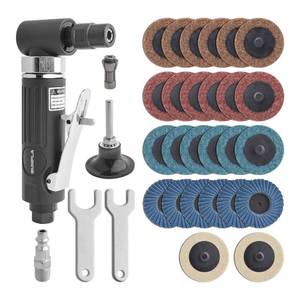 lot 7758 image: Gunpla 14 Inch Angle Air Die Grinder 90 Degree 20,000 RPM 26 Sanding Discs