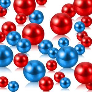 lot 8017 image: Luerbi Vase Filler Pearls 300 Pcs 0.310.550.79 in No Hole Beads Red Blue