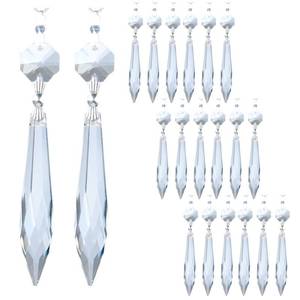 lot 8042 image: HDCRYSTALGIFTS Hanging Crystal Icicle Prisms Suncatchers 2.48in 20 Pcs Clear