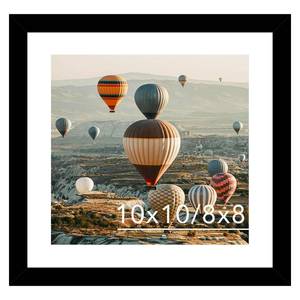 lot 8051 image: JCJMY Wood Square Picture Frame 10x10 With 8x8 Mat Black