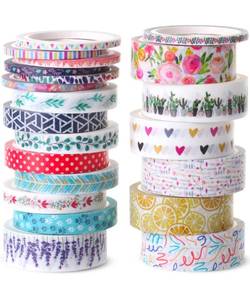 lot 8067 image: Mr. Pen Washi Tape Set, 21 Rolls, Assorted Sizes, Floral