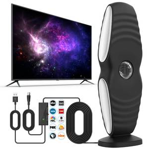 lot 8078 image: Tijoort Indoor Digital TV Antenna with VHF UHF Reception and 20FT Cord