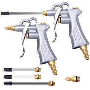 lot 8084 image: JASTIND 2 Pack Air Blow Gun with Brass Nozzle and 2 Steel Extensions
