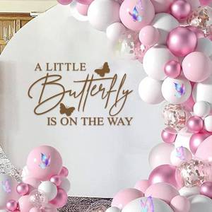 lot 8119 image: SANDOO Butterfly Baby Shower Decal Sign Peel & Stick Its a Girl Gender Reveal