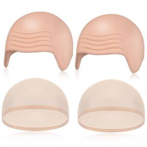 lot 8467 image: Syhood Latex Bald Head Caps 4 Pack Nude Medium Halloween Costume