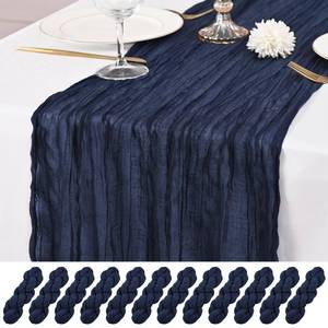 lot 8469 image: Lumaycens Navy Blue Cheesecloth Table Runners 12 Pack 10Ft