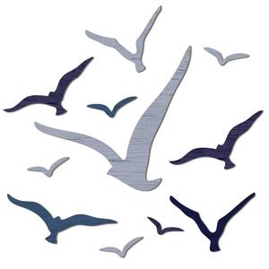 lot 8478 image: Wesiti Wooden Seagull Wall Decor Set 11 Pcs Coastal Beach Art Blue