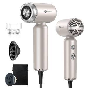 lot 13509 image: Slopehill Travel Hair Dryer 1500W Dual Voltage Ionic Diffuser Gold