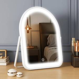 lot 13539 image: YEKKOPT Rechargeable Arched LED Vanity Mirror with Lights, 10 x 7.8 Inch