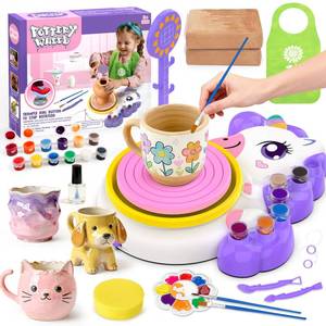 lot 13544 image: Aujazyble Kids Pottery Wheel Craft Kit with Air Dry Clay and 12 Colors