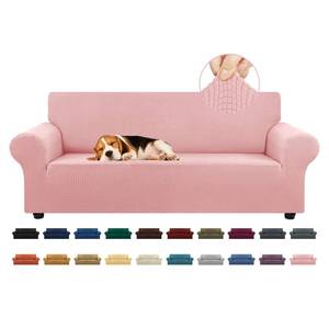 lot 13553 image: KEKUOU Stretch Couch Cover 3 Cushion Sofa Slipcover Dusty Pink