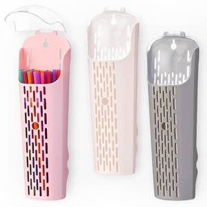 lot 13559 image: AceOrbit 3 Pack Plastic Straw Dispenser Holder 11 Inch Cabinet Organizer