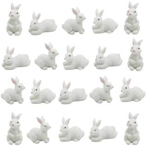 lot 13574 image: Pinenjoy Miniature Rabbit Figurines 20 Pcs Resin Easter Bunny